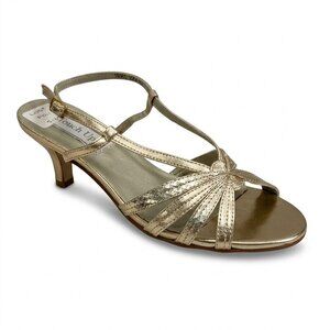 Metallic Gold Low Heels